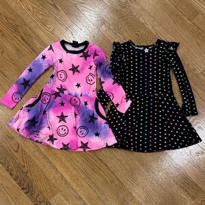 Pixielane Pink and Black Girls' Dresses with Fun Patterns 3T LIKE NEW